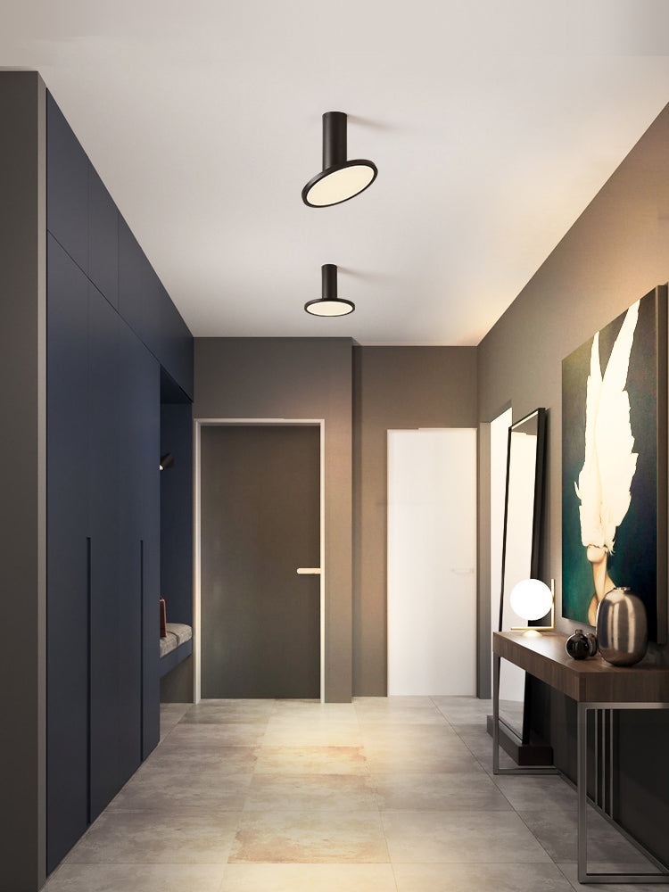 Plafondinbouwlamp met buizen, Scandinavische metalen hal LED-downlight met ronde acrylkap