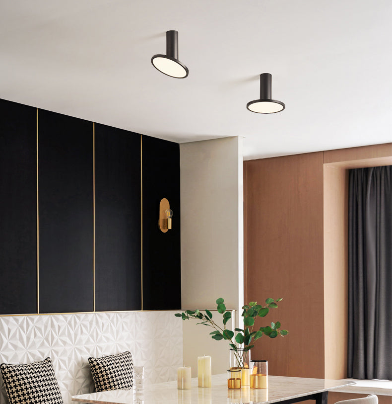 Plafondinbouwlamp met buizen, Scandinavische metalen hal LED-downlight met ronde acrylkap