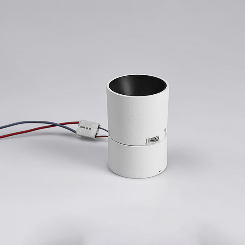 Adjustable Cylindrical LED Downlight Nordic Metal White and Black Inner Ceiling Lamp for Living Room