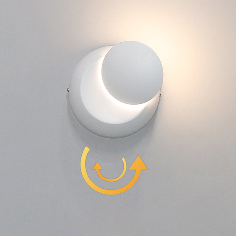 Modern Minimalist Style Rotatable Circular Wall Sconce Lighting Metal Wall Light