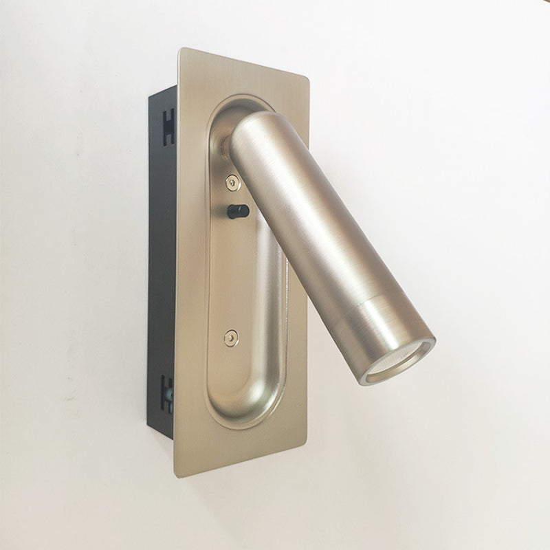 Minimalism Embedded LED Wall Light Modern Style Metal Bedside Reading Lamp for Bedroom