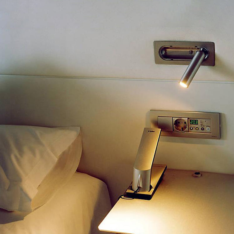Minimalism Embedded LED Wall Light Modern Style Metal Bedside Reading Lamp for Bedroom
