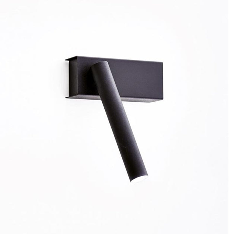 Aluminum Bedside LED Reading Lamp Rotatable Cylindrical Mini Wall Mount Lamp in White Light