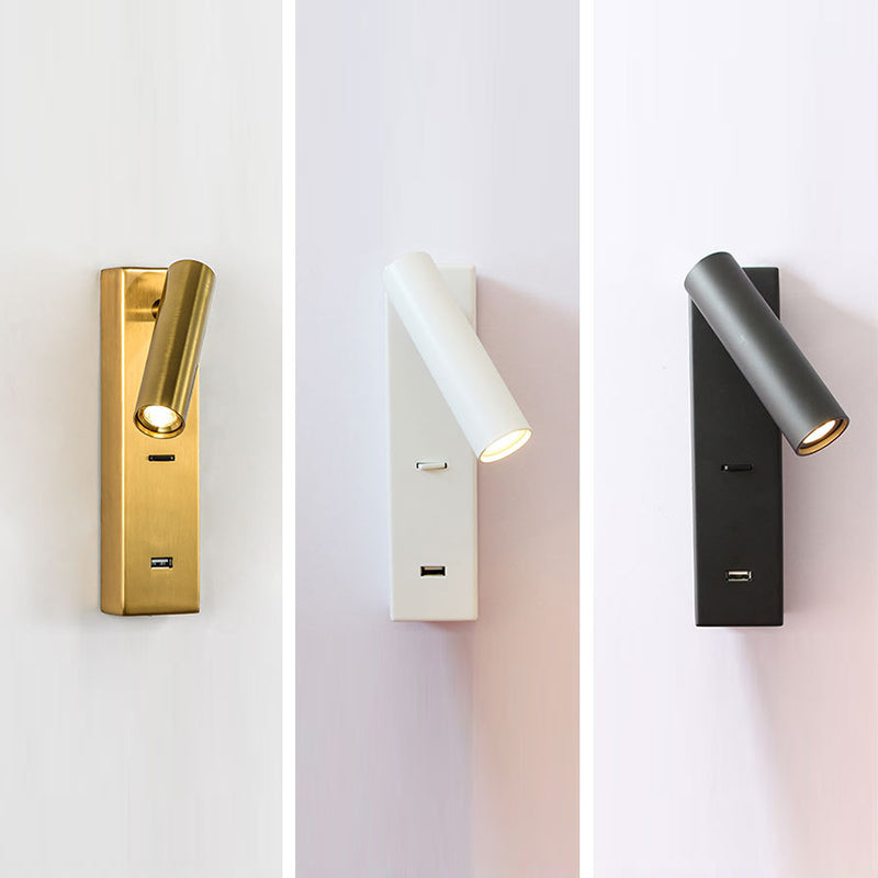 Minimalismo nórdico Lámpara de lectura LED LED 350 ° Disparo rotativo de la pared con interruptor
