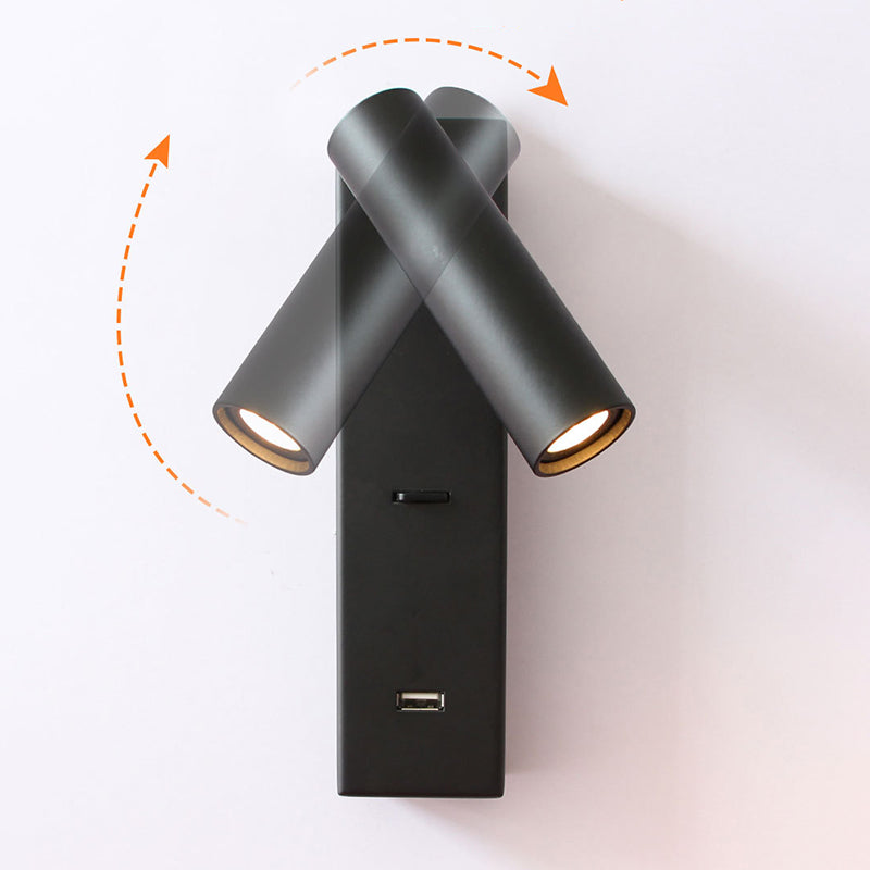 Minimalismo nórdico Lámpara de lectura LED LED 350 ° Disparo rotativo de la pared con interruptor