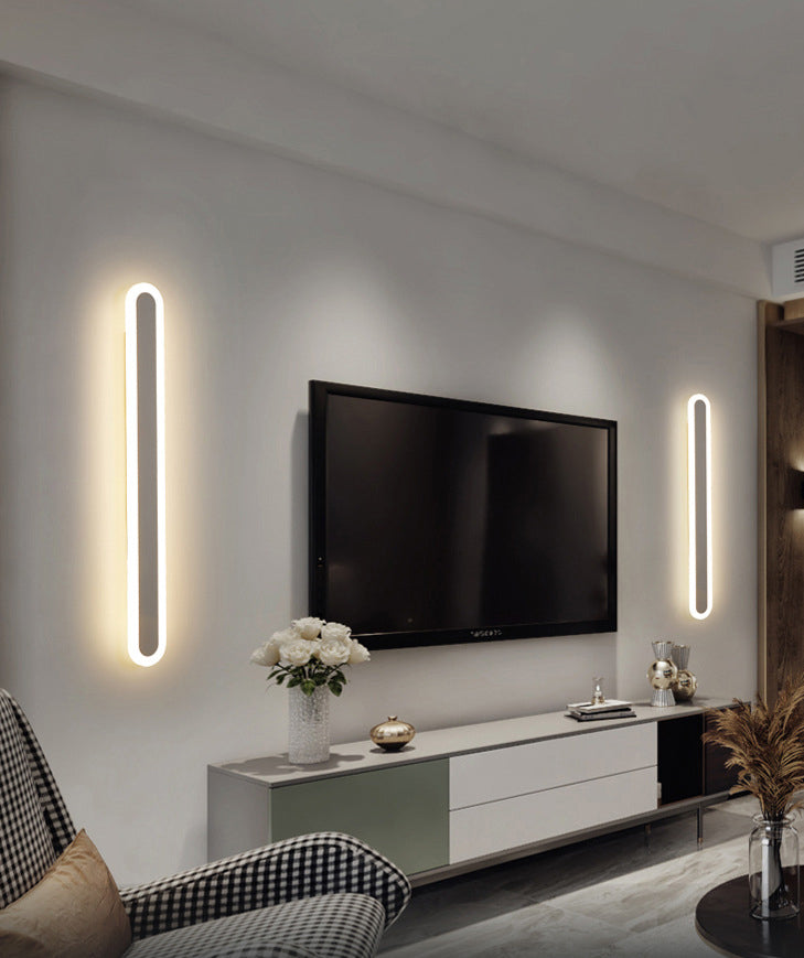 Modern Minimalist Style Linear Wall Sconce Lights Metal Wall Lighting for Living Room