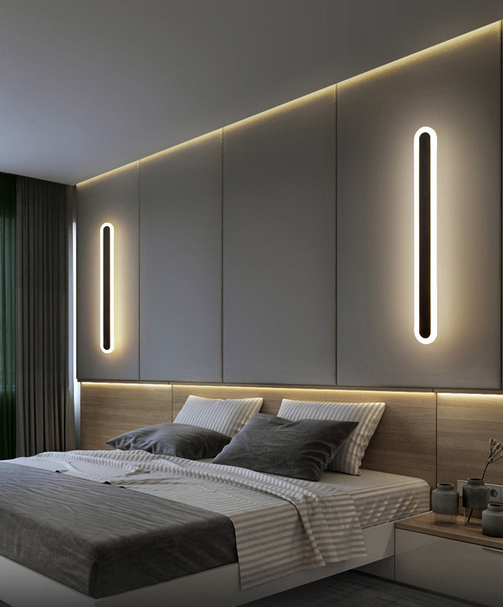 Modern Minimalist Style Linear Wall Sconce Lights Metal Wall Lighting for Living Room