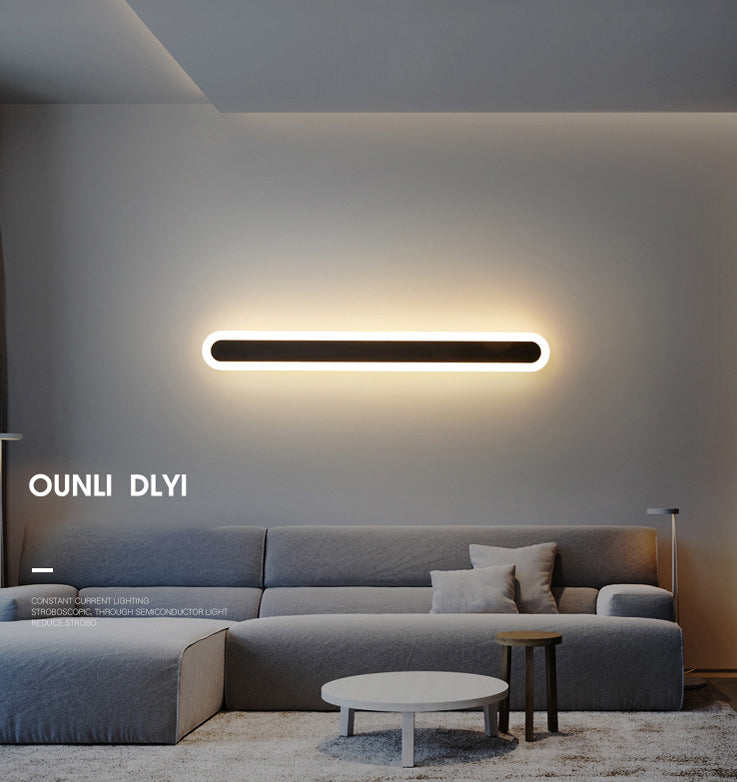 Modern Minimalist Style Linear Wall Sconce Lights Metal Wall Lighting for Living Room
