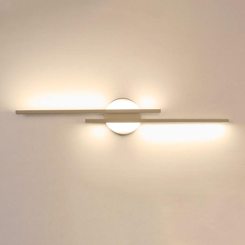 Modern Minimalist Style Linear Sconce Light Fixtures Metal 2 Lights Wall Lighting