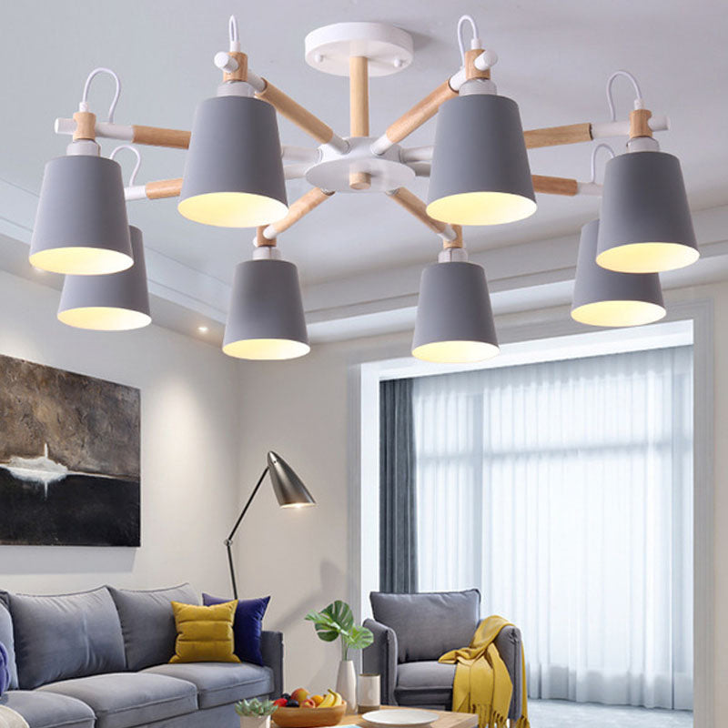 Gearceerde hangende kroonluchter simplistische metalen hanglampverlichting voor woonkamer