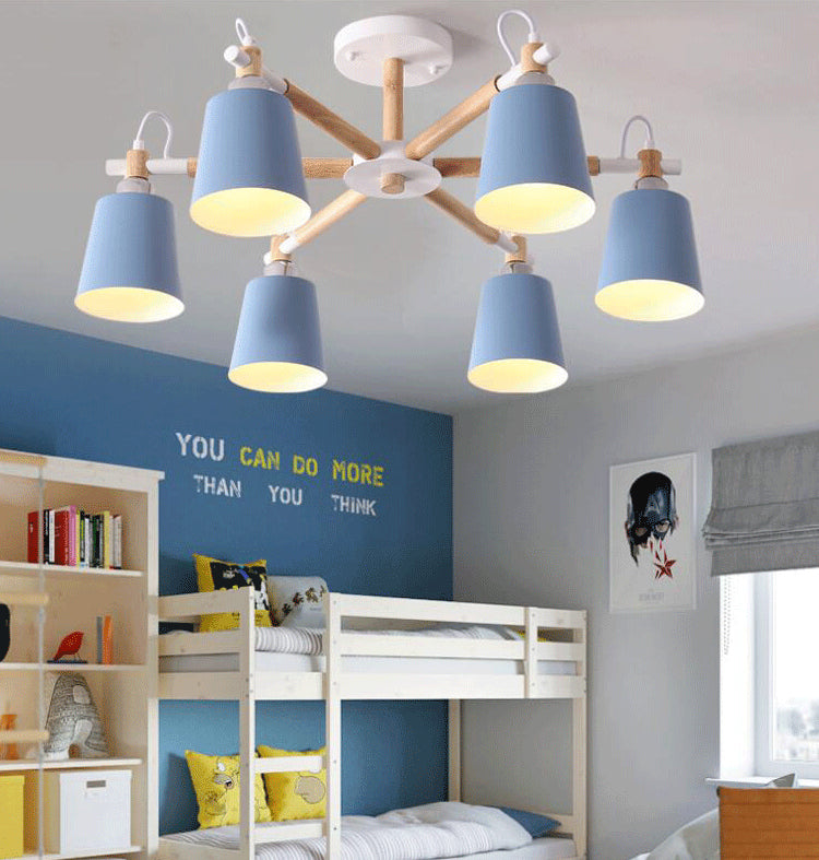 Lámpara colgante sombreada accesorio de iluminación colgante de metal simplista para sala de estar