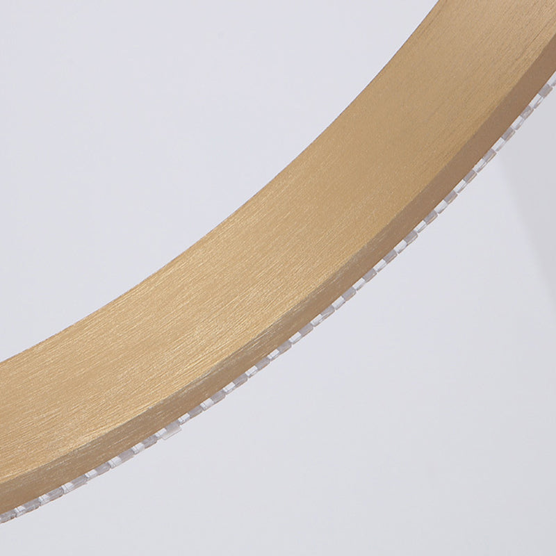 Aluminium Gold LED Hanging Lamp in Modern Luxury Style Circular Acrylic Chandelier for Living Room