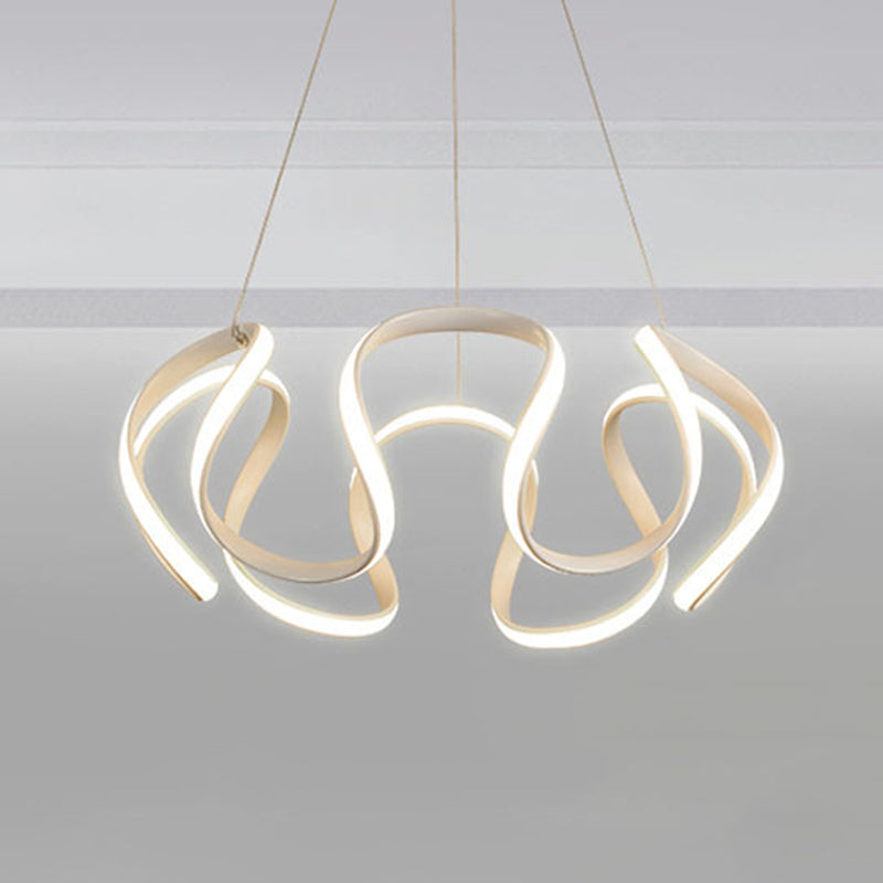 Luz colgante de LED de metal en moderna luz de techo lineal de estilo conciso con sombra de gel de sílice