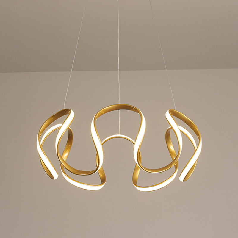 Luz colgante de LED de metal en moderna luz de techo lineal de estilo conciso con sombra de gel de sílice