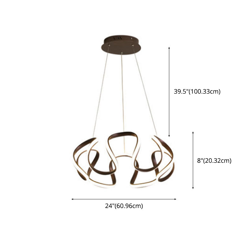 Luz colgante de LED de metal en moderna luz de techo lineal de estilo conciso con sombra de gel de sílice