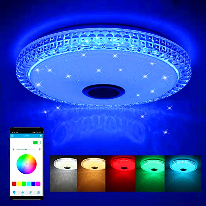 Flush Mount RGB Ceiling Light Bluetooth Music Ceiling Lamp Bathroom Bedroom Foyer LED Light
