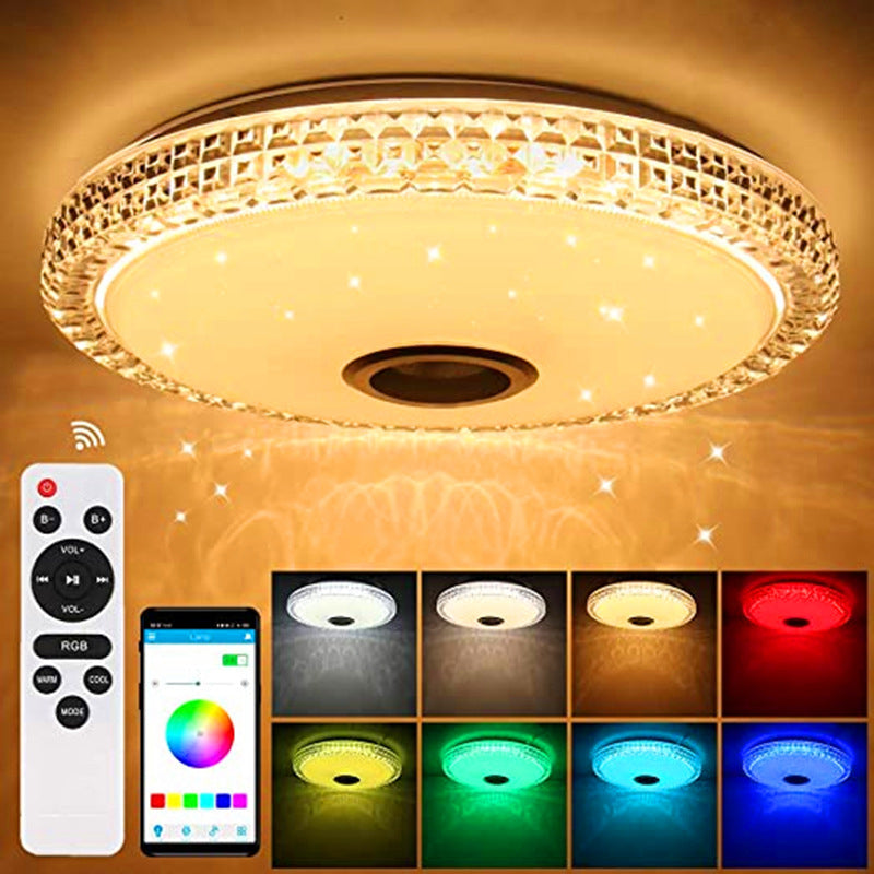Flush Mount RGB Ceiling Light Bluetooth Music Ceiling Lamp Bathroom Bedroom Foyer LED Light