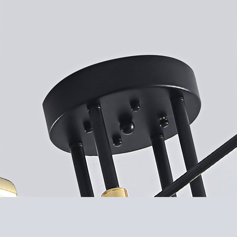 Sputnik Metal Semi Flush Ceiling Lights Modern Living Room Semi Flush Mount Light Fixture