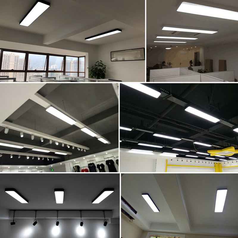 Lampade da soffitto rettangolari in metallo con montaggio a incasso. Lampade da incasso per ufficio moderne