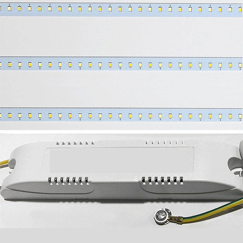 Lampade da soffitto rettangolari in metallo con montaggio a incasso. Lampade da incasso per ufficio moderne