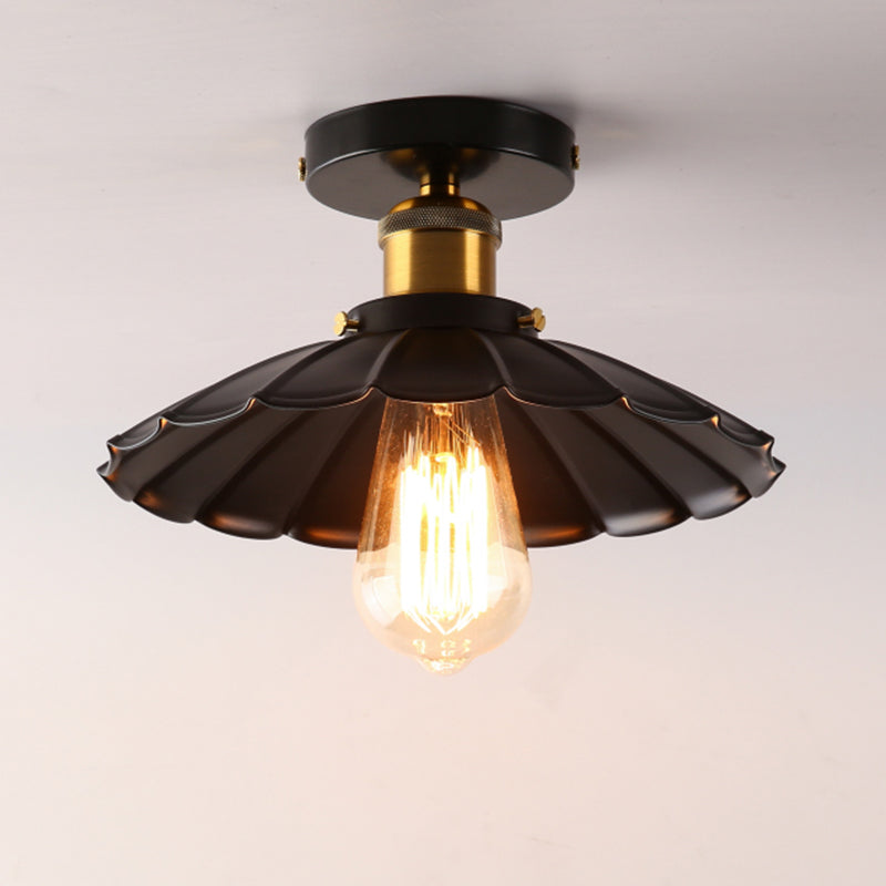Schwarz mit Schirgel mit Flush Mount Industrial inspirierte 1-leichte Halbblöde-Deckenleuchten