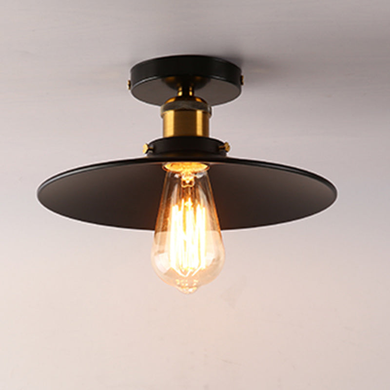Schwarz mit Schirgel mit Flush Mount Industrial inspirierte 1-leichte Halbblöde-Deckenleuchten