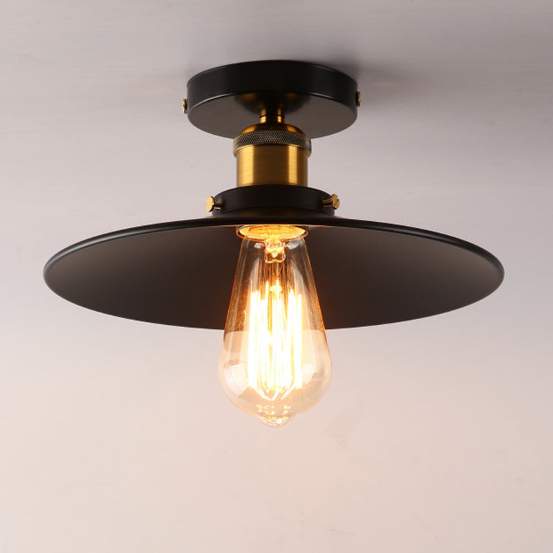 Schwarz mit Schirgel mit Flush Mount Industrial inspirierte 1-leichte Halbblöde-Deckenleuchten
