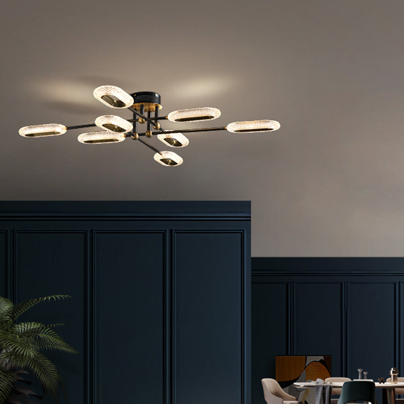 New Modern Bronze Flush Mount Light Brass Sputnik Semi Flush Ceiling Lights