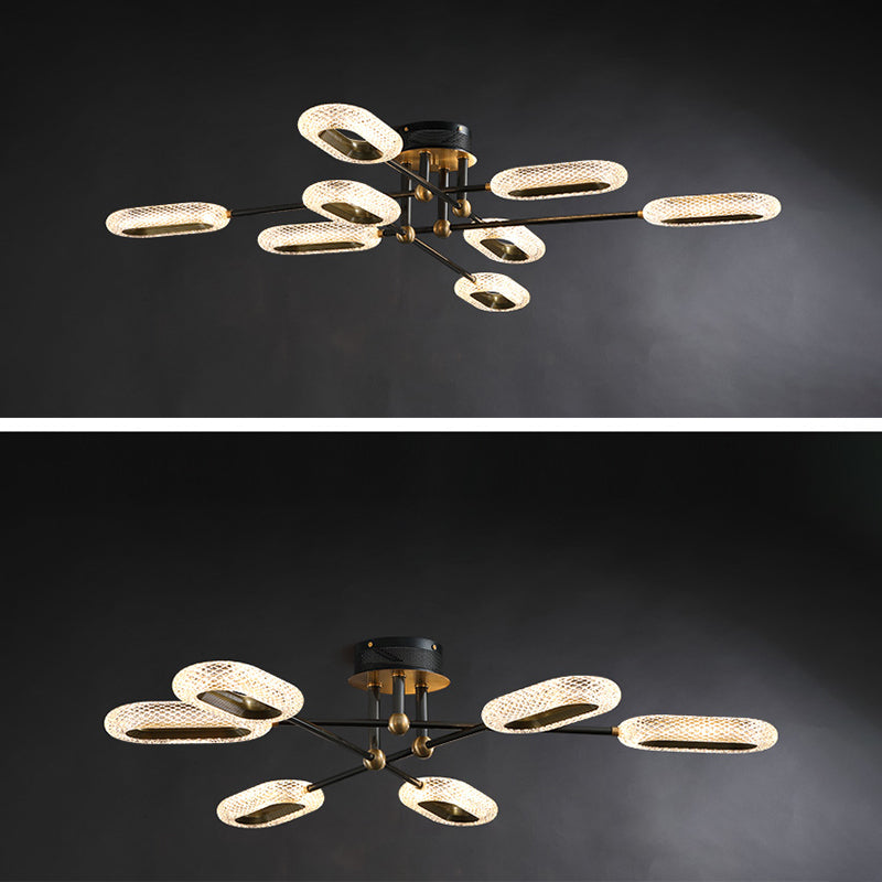 New Modern Bronze Flush Mount Light Brass Sputnik Semi Flush Ceiling Lights