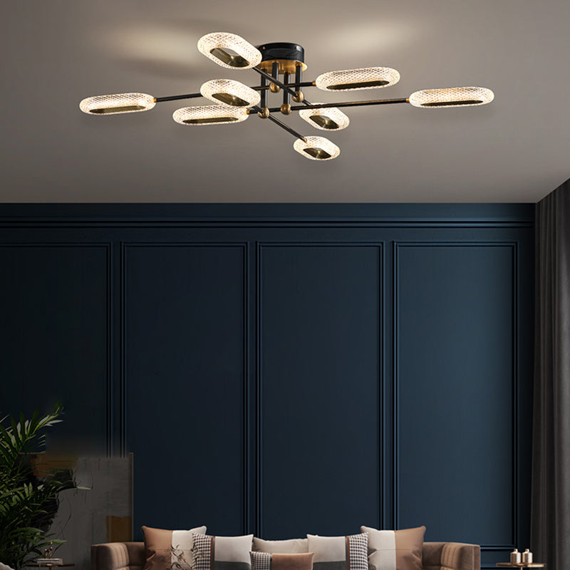 New Modern Bronze Flush Mount Light Brass Sputnik Semi Flush Ceiling Lights