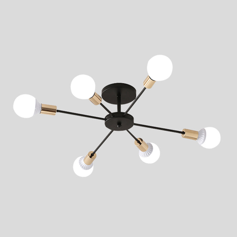 New Modern Wrought Iron Flush Light Sputnik Semi Flush Ceiling Light Fixtures