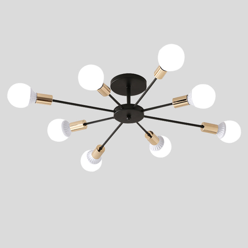 New Modern Wrought Iron Flush Light Sputnik Semi Flush Ceiling Light Fixtures