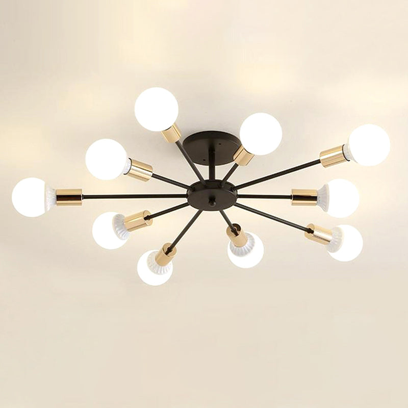 New Modern Wrought Iron Flush Light Sputnik Semi Flush Ceiling Light Fixtures