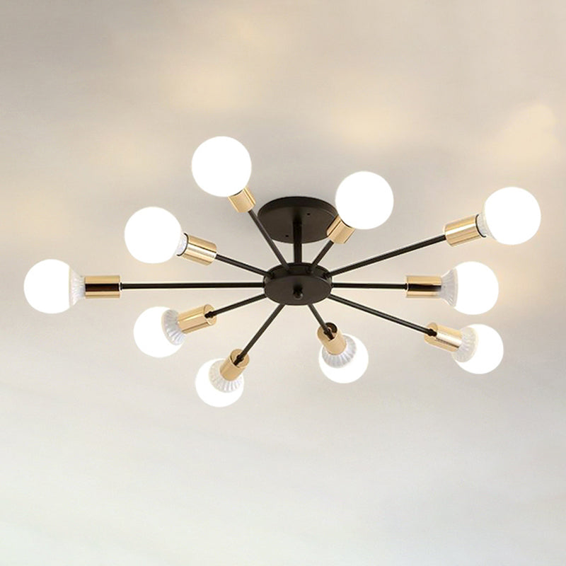 New Modern Wrought Iron Flush Light Sputnik Semi Flush Ceiling Light Fixtures