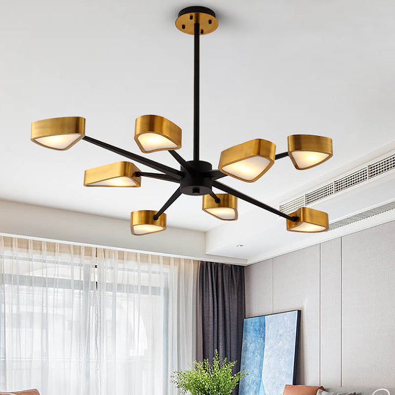 Lampada triangolare minimalista lampada da letto in metallo lampadario appeso in oro