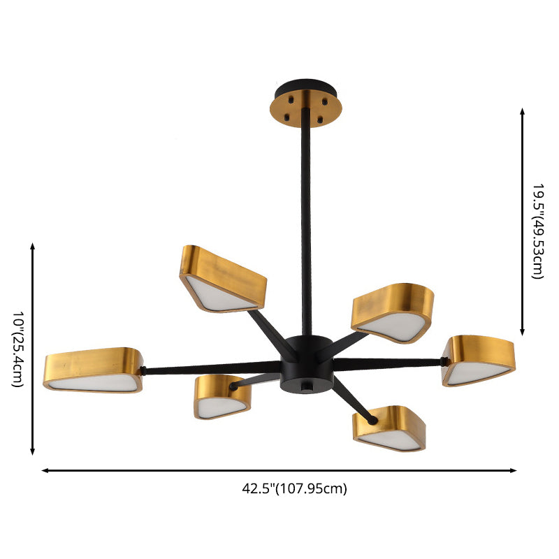 Lampada triangolare minimalista lampada da letto in metallo lampadario appeso in oro