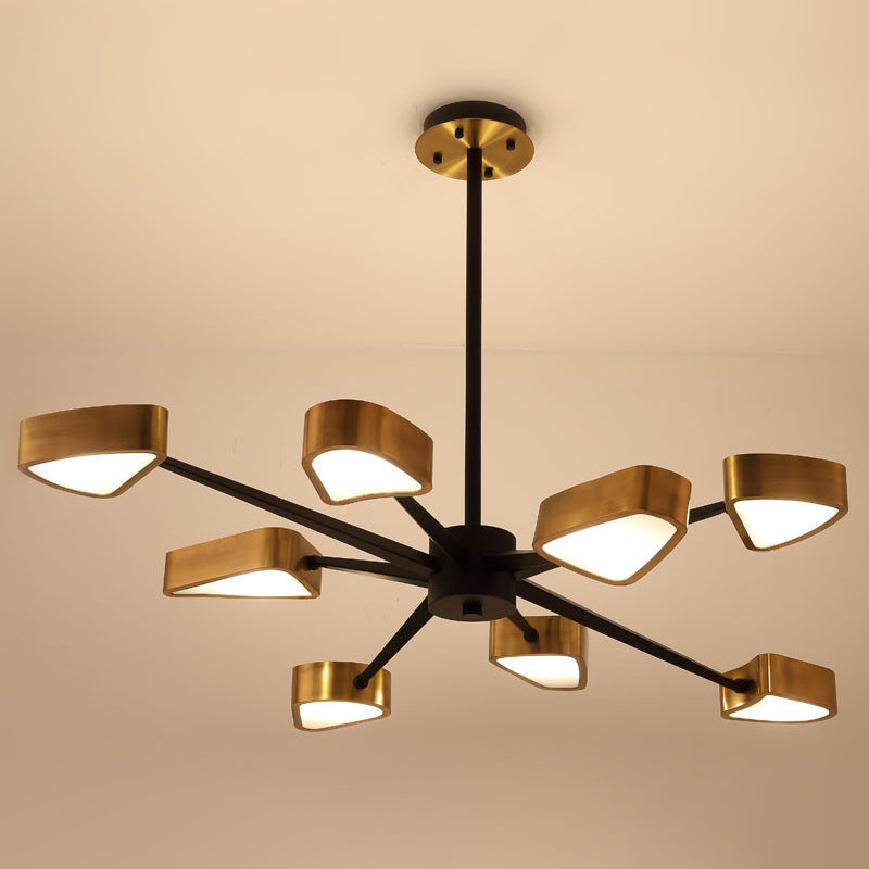 Lampada triangolare minimalista lampada da letto in metallo lampadario appeso in oro