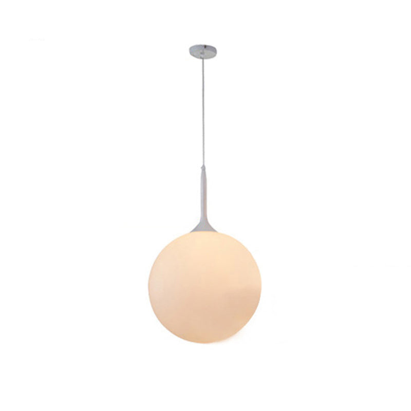 Pendre suspension en forme de larme blanche Simplicité 1 ampoule Verre d'opale Lumière suspendue