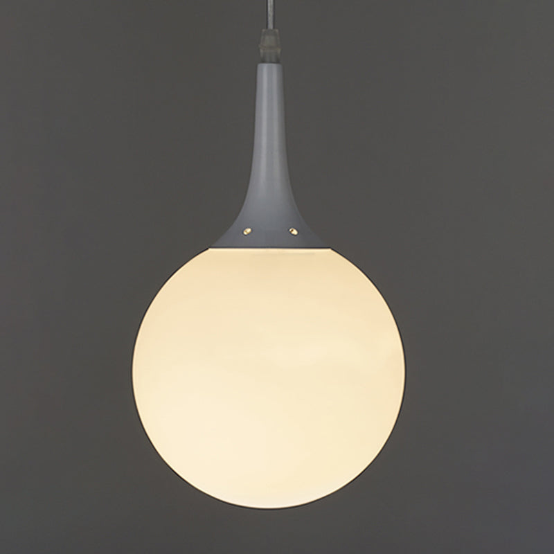 Pendre suspension en forme de larme blanche Simplicité 1 ampoule Verre d'opale Lumière suspendue
