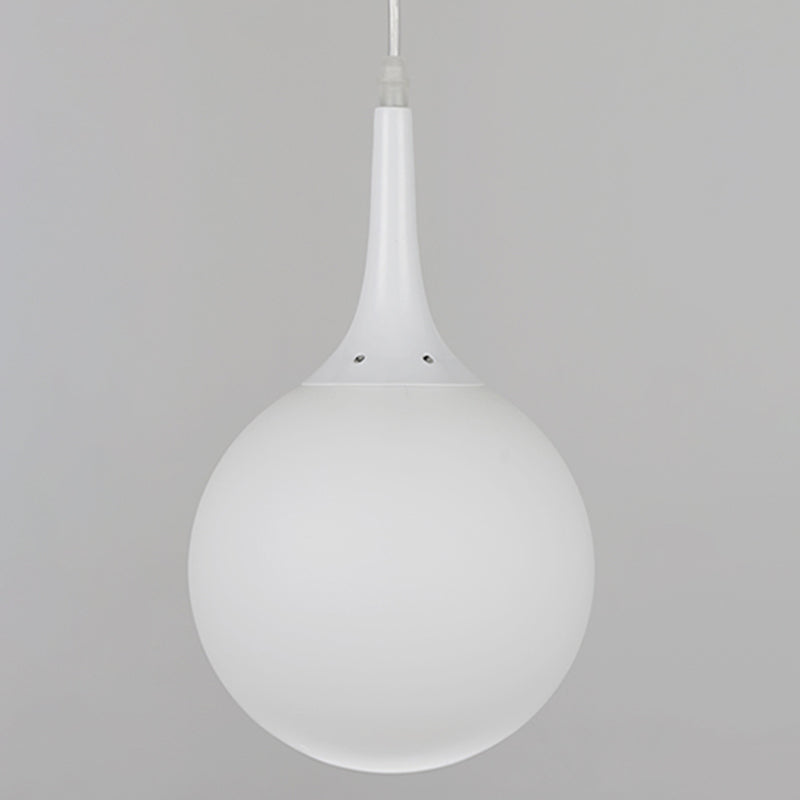 Pendre suspension en forme de larme blanche Simplicité 1 ampoule Verre d'opale Lumière suspendue