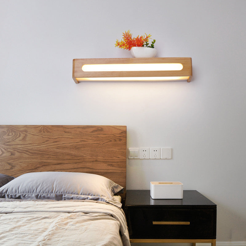 Modern Minimalist Style Rectangle Vanity Wall Light Fixtures Wood Vanity Lights