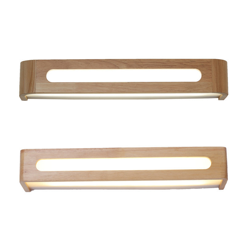 Modern Minimalist Style Rectangle Vanity Wall Light Fixtures Wood Vanity Lights