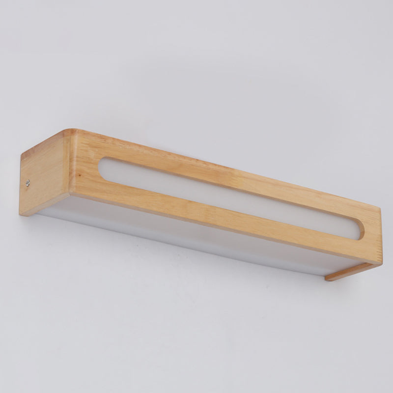 Modern Minimalist Style Rectangle Vanity Wall Light Fixtures Wood Vanity Lights