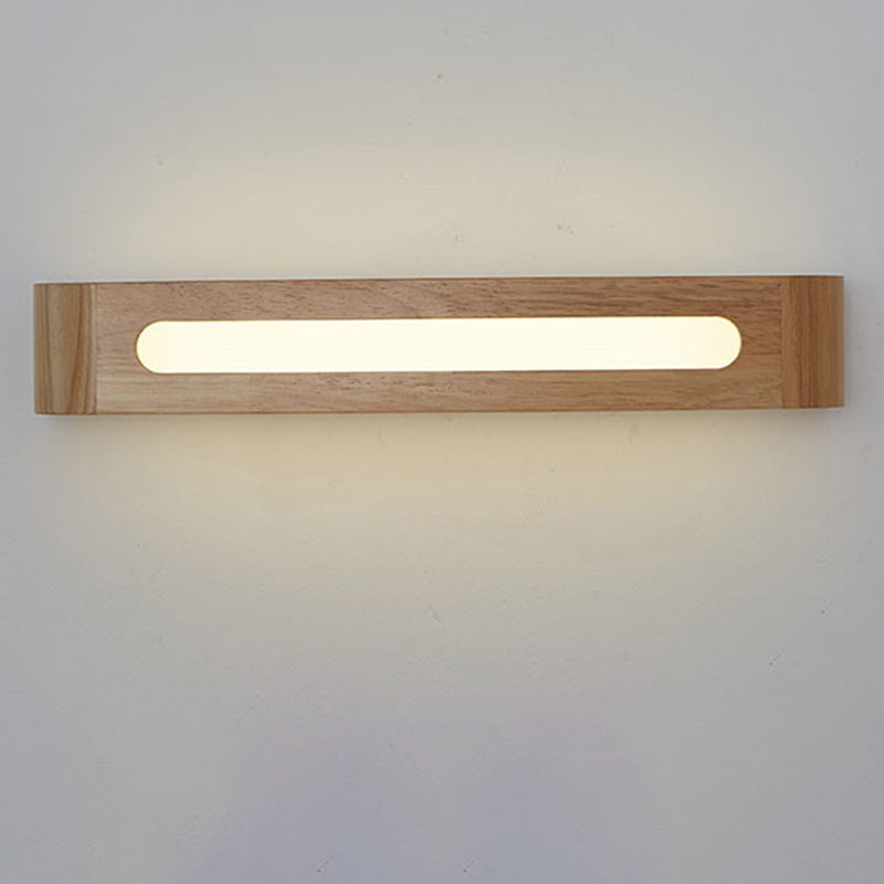 Modern Minimalist Style Rectangle Vanity Wall Light Fixtures Wood Vanity Lights