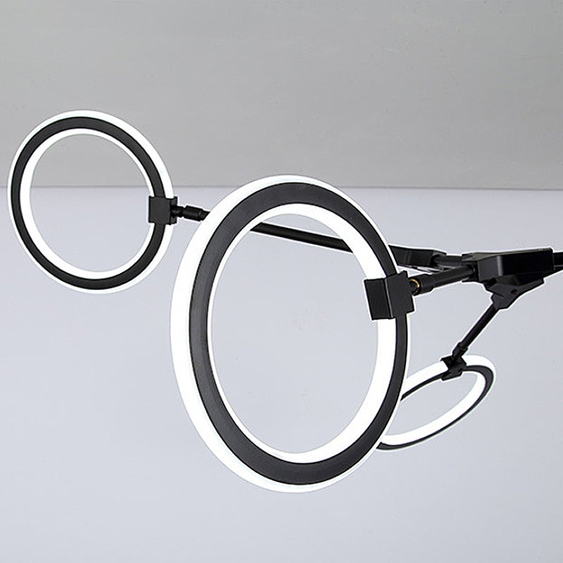 Contemporary Branch Metal Pendant Light 5 Heads Hanging Chandelier Light in Black