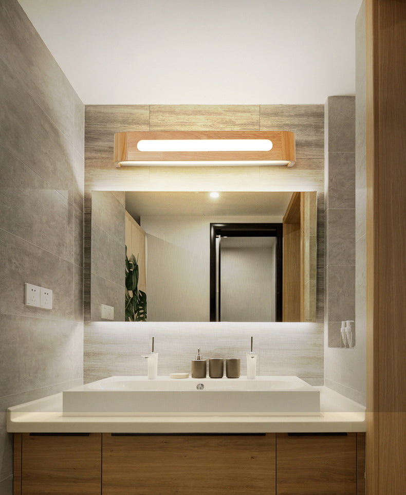 Modern Minimalist Style Rectangle Vanity Wall Light Fixtures Wood Vanity Lights