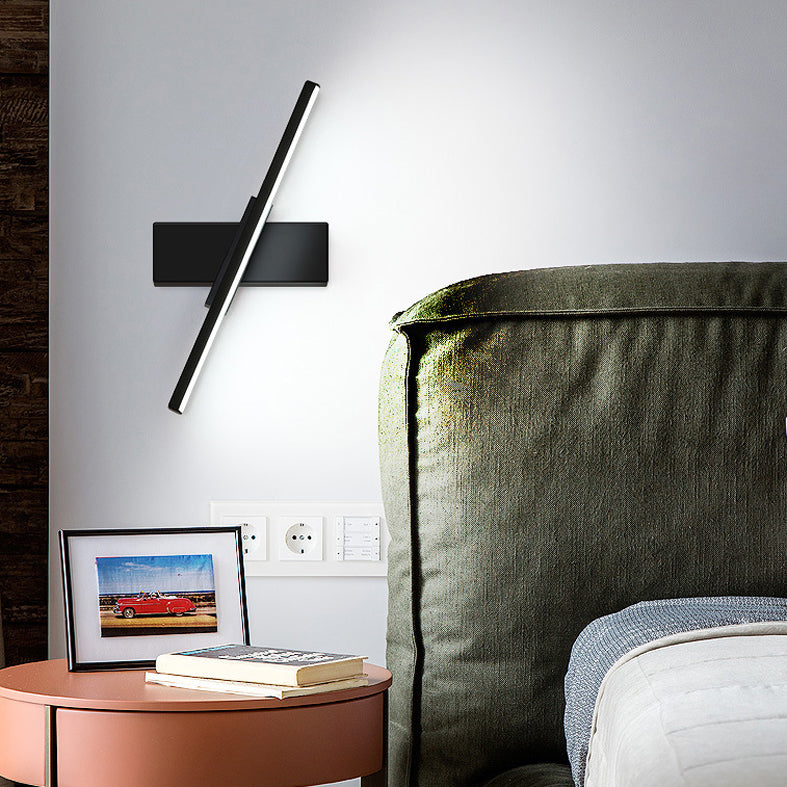 Moderne minimalistische stijl lineaire wandgemonteerde verlichtingsbeveiliging metaal 1 lichte wandwanden voor slaapkamer