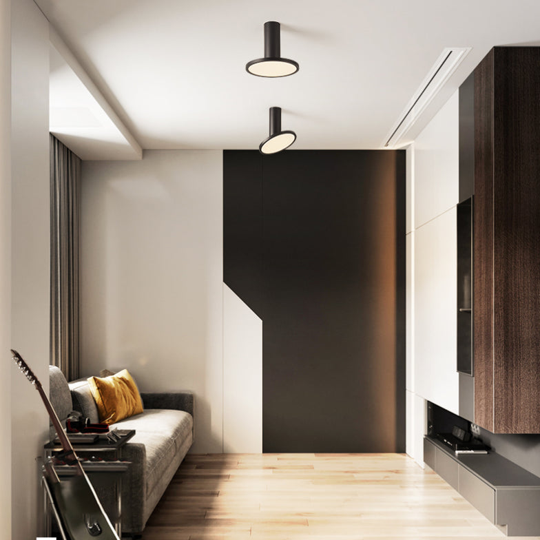 Plafondinbouwlamp met buizen, Scandinavische metalen hal LED-downlight met ronde acrylkap