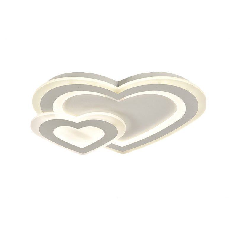Luz de montura de corazón de amor blanco Iluminación de techo acrílico Acrílico LED Romántico