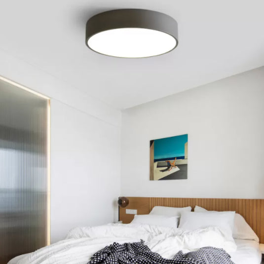 Nordic Style Circular Semi Flush Mount Ceiling Light Metal Semi Flush Ceiling Light for Bedroom